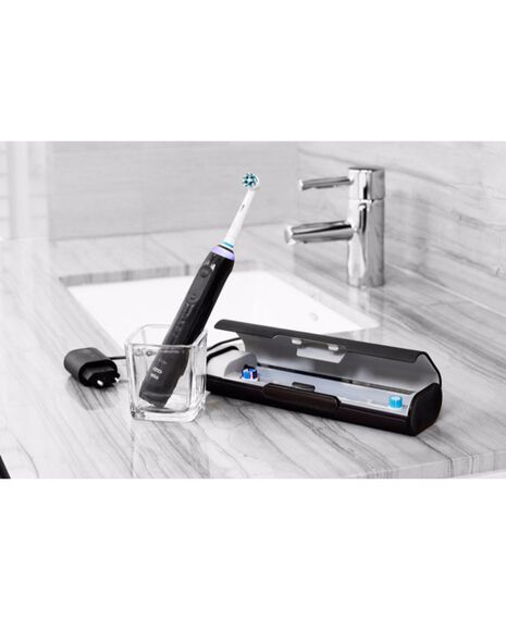 Genius 9000 Electric Toothbrush with 3 Replacement Heads & Smart Travel Case, Black